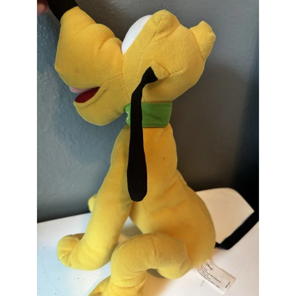 Disney Pluto Dog Plush Stuffed 11in Just Play Green Name Collar‎ Mickey Mouse